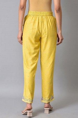 Yellow Plus Size Slim Pants