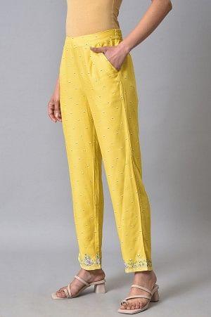 Yellow Plus Size Slim Pants