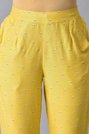 Yellow Plus Size Slim Pants