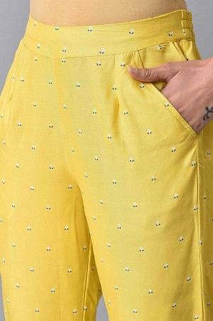 Yellow Plus Size Slim Pants