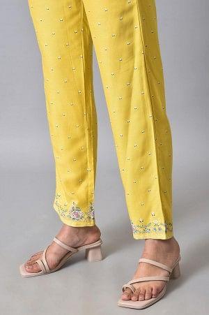 Yellow Plus Size Slim Pants