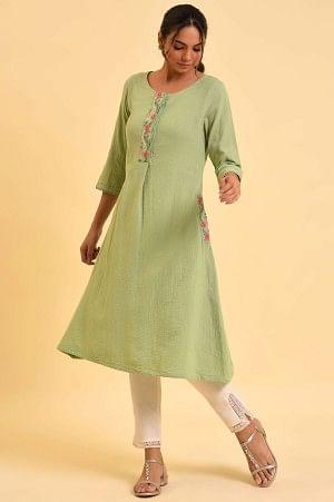 Plus Size Ecru Solid Slim Pants With Lace On Hem