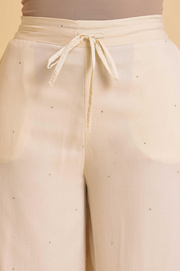 Ecru Solid Flared Sharara