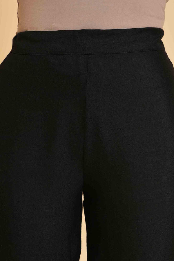 Black Embroidered Slim Pants