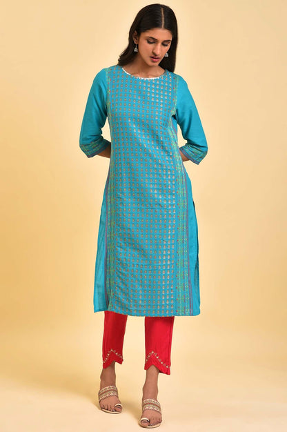 Pink Embroidered Slim Pants - wforwoman