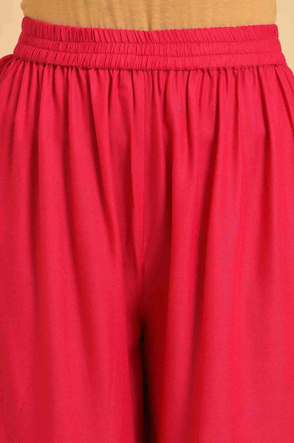 Pink Glitter Printed Sharara Pants - wforwoman