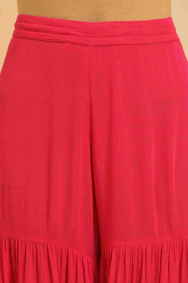 Pink Tiered Solid Sharara