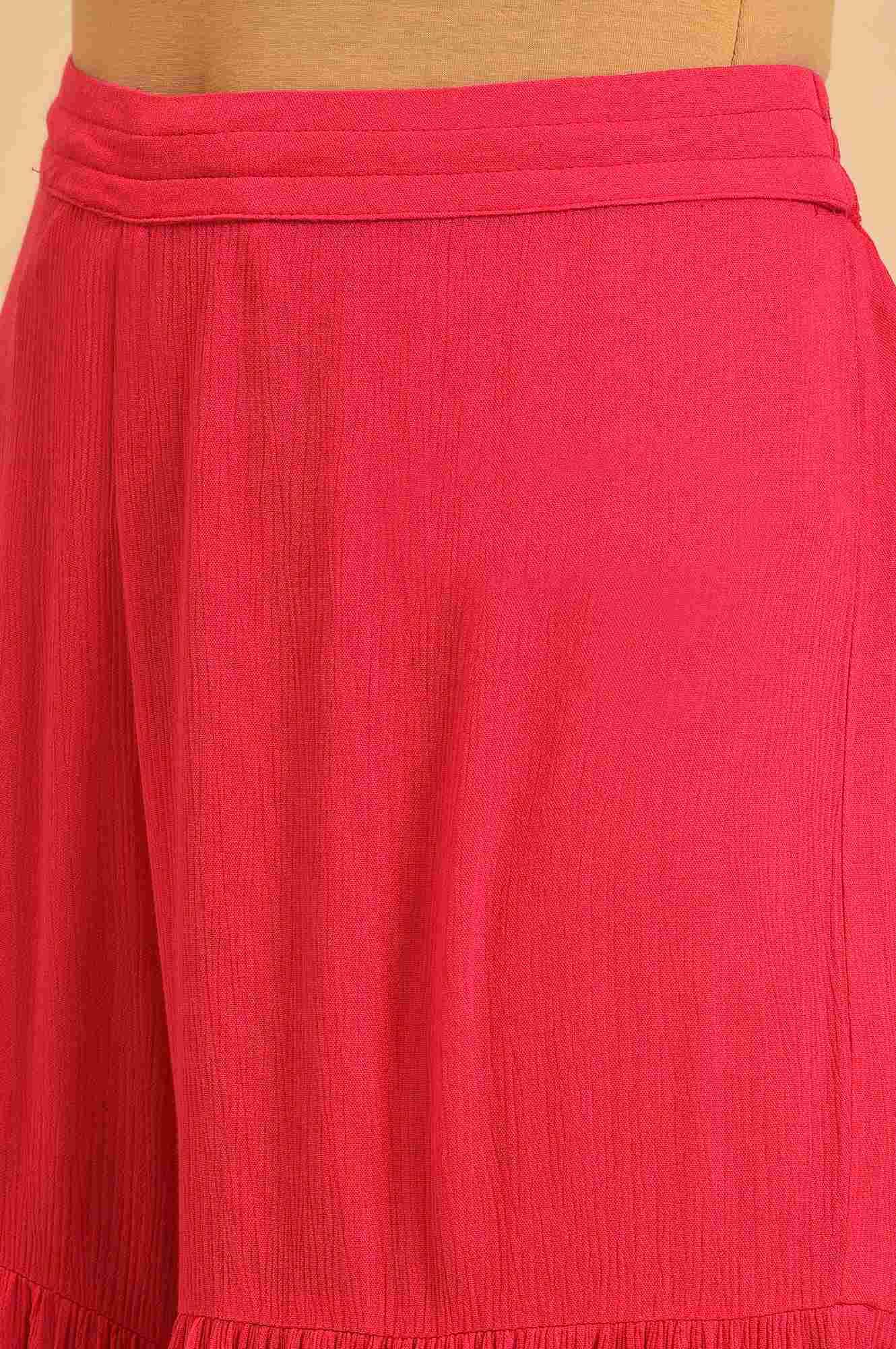 Pink Tiered Solid Sharara - wforwoman