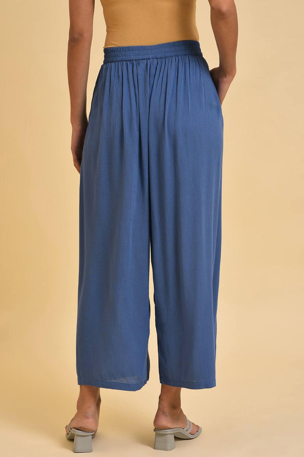 Blue Crinkle Parallel Pants