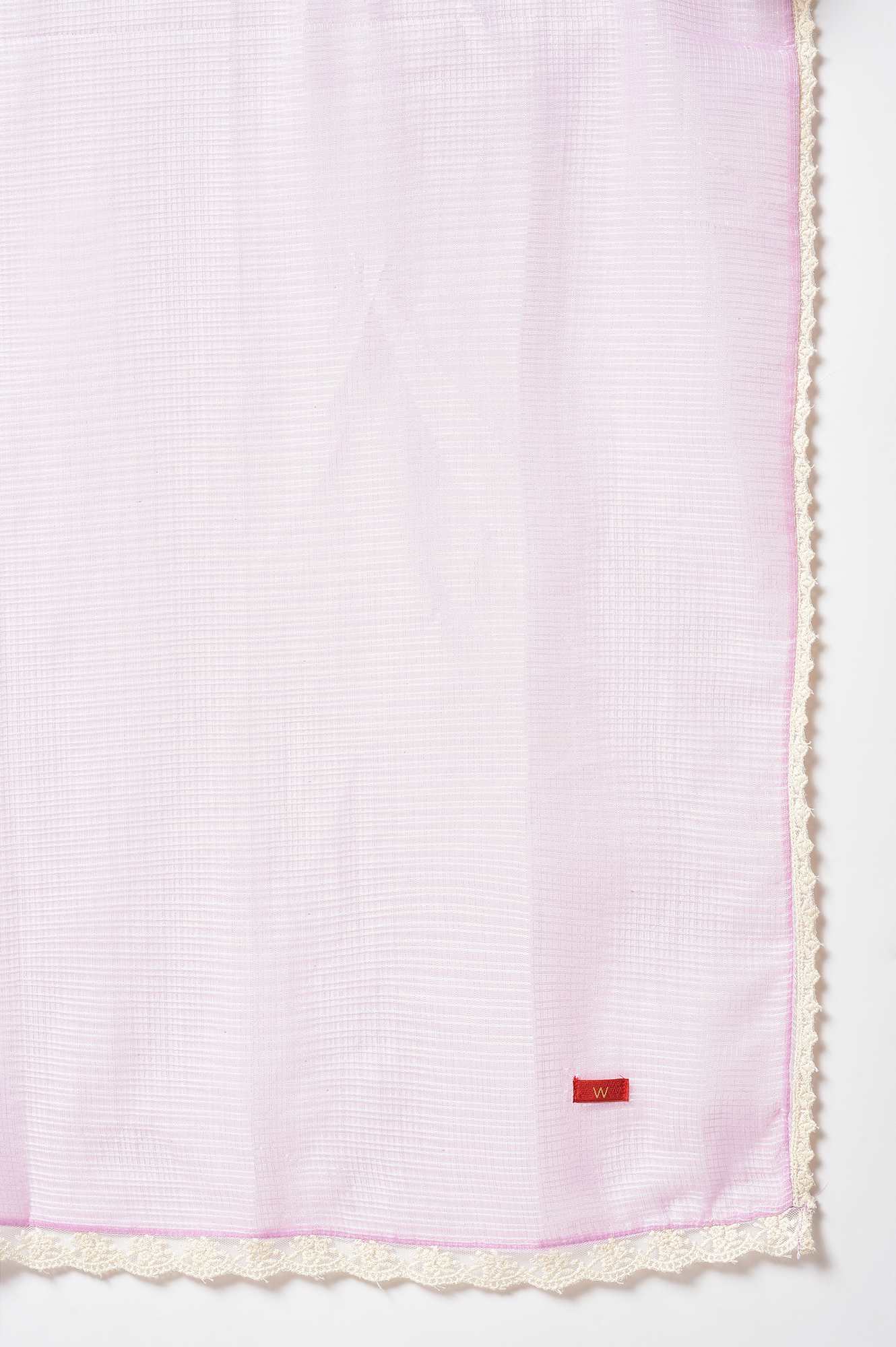 Lilac Kota Dupatta Wit Lace Border