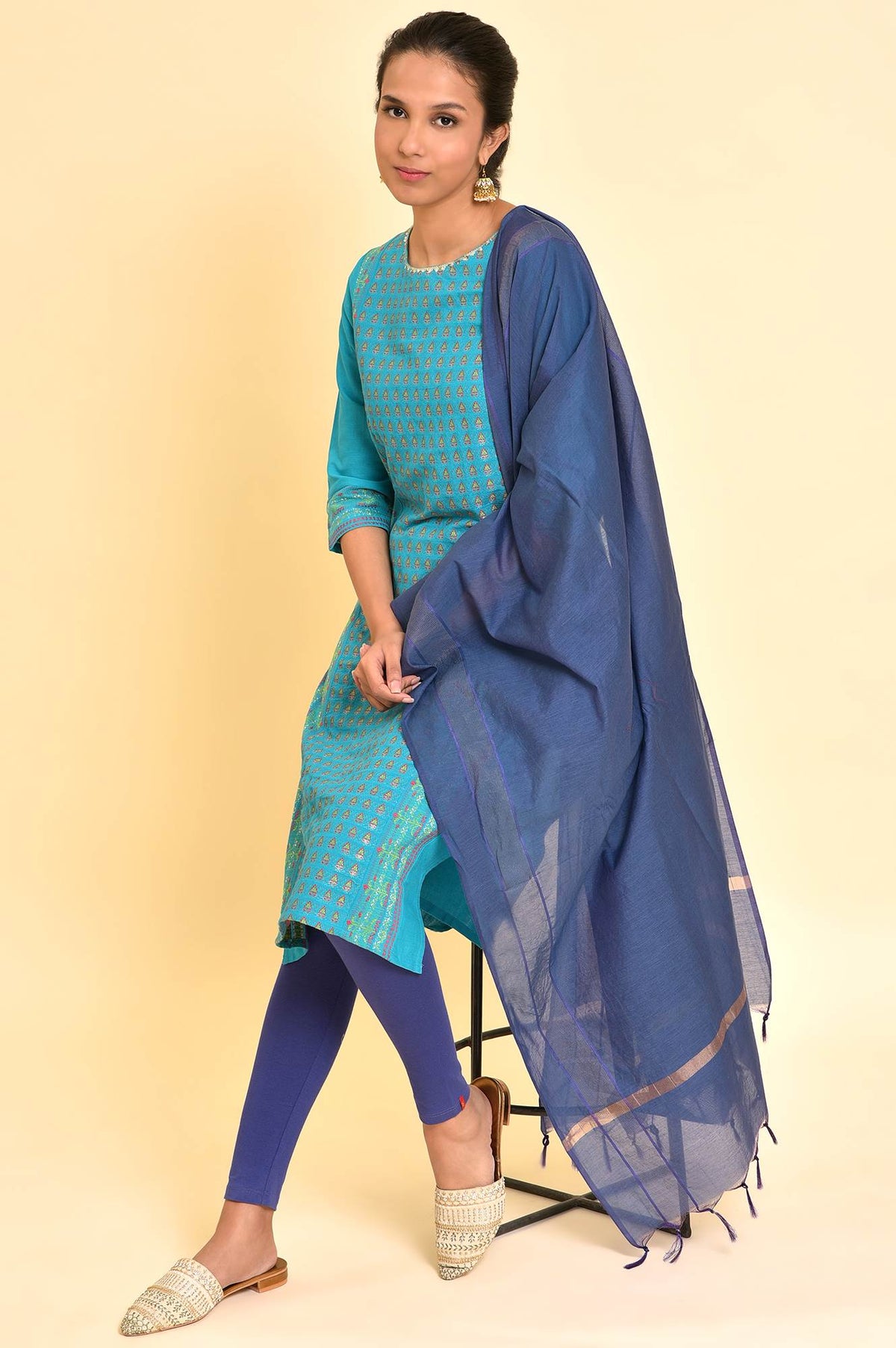 Purple Chanderi Dupatta - FS