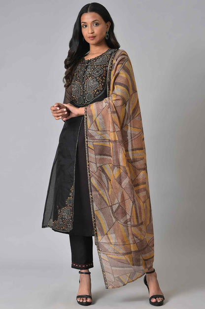 Black Kota Jacket And kurta Set - wforwoman
