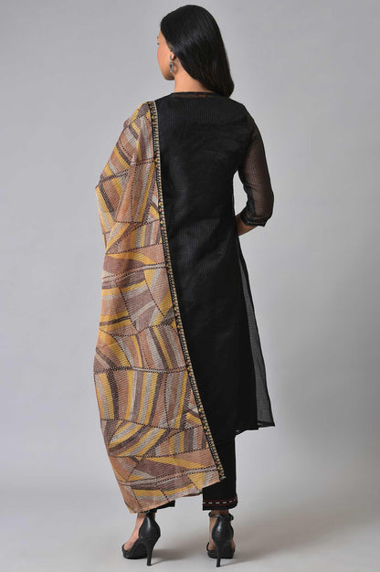 Black Kota Jacket And kurta Set - wforwoman