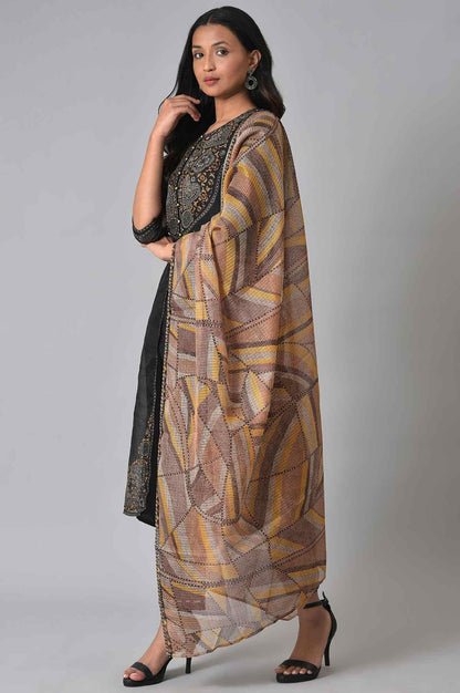 Black Kota Jacket And kurta Set - wforwoman