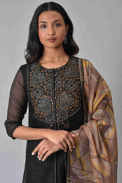 Black Kota Jacket And kurta Set - wforwoman