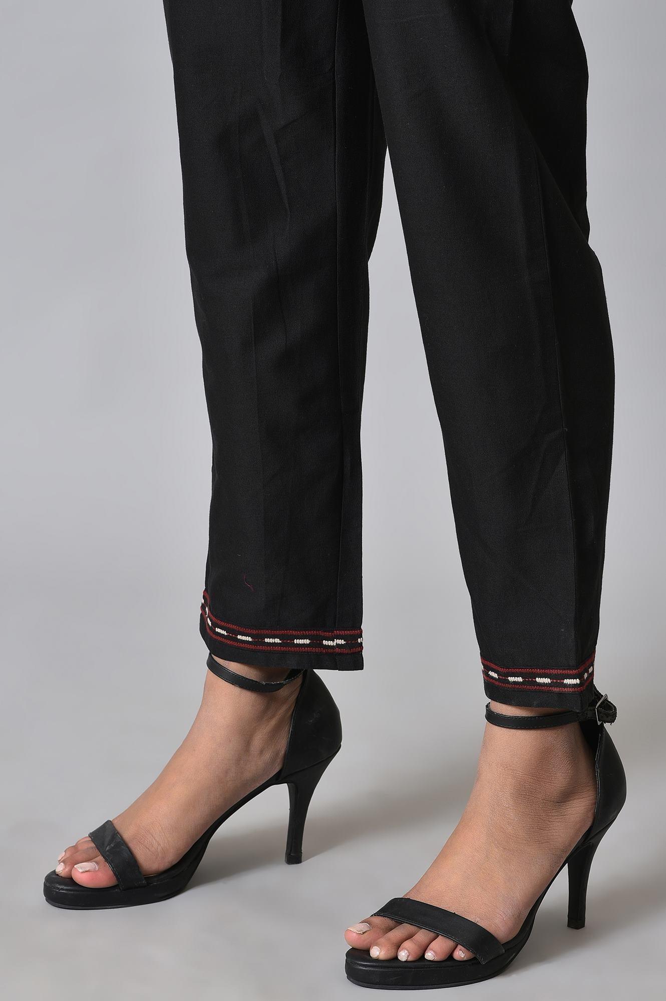 Maroon Round Neck Embroidered kurta Set - wforwoman