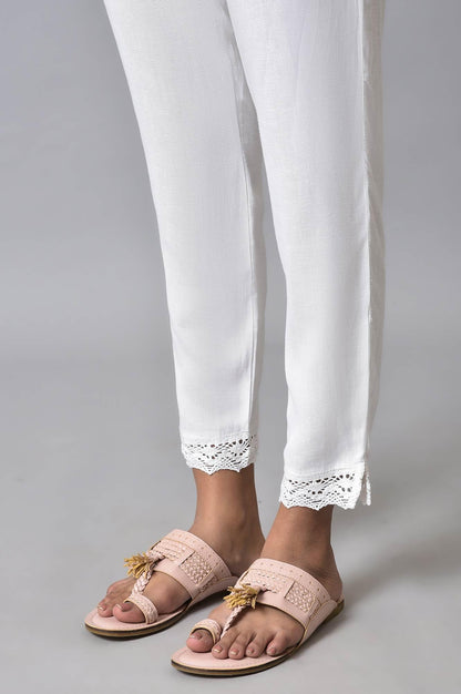 Ecru Placement Print kurta Set - wforwoman