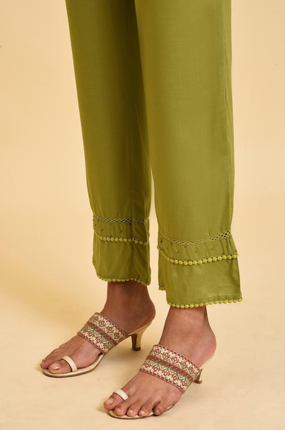 Green Floral Printed kurta Set - wforwoman