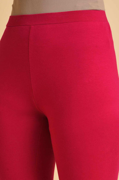 Purple Print Mix kurta &amp; Tights Set - wforwoman