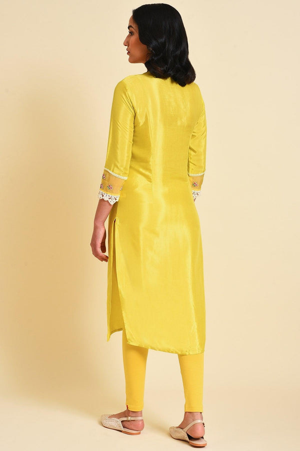 Yellow Embroidered Plus Size kurta Set