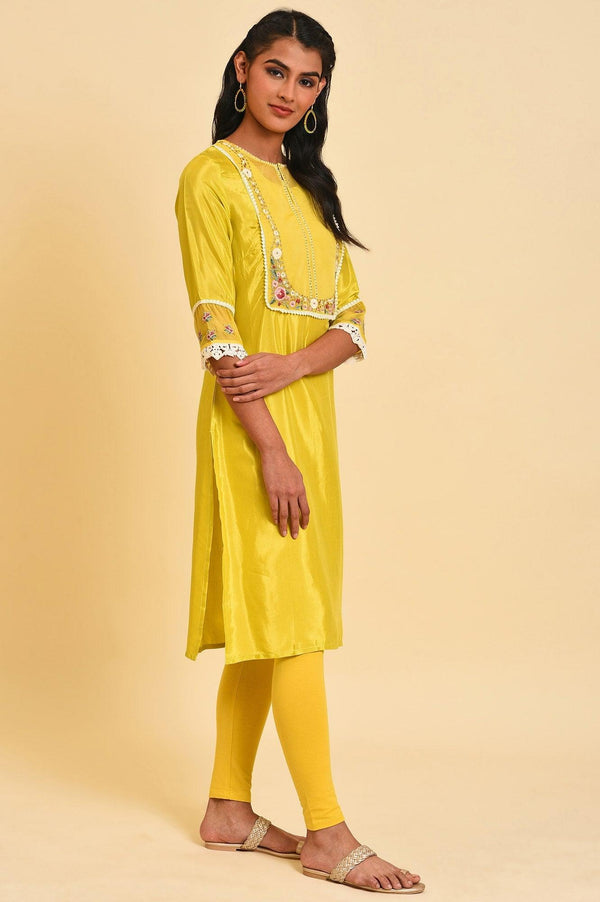Yellow Embroidered Festive kurta Set