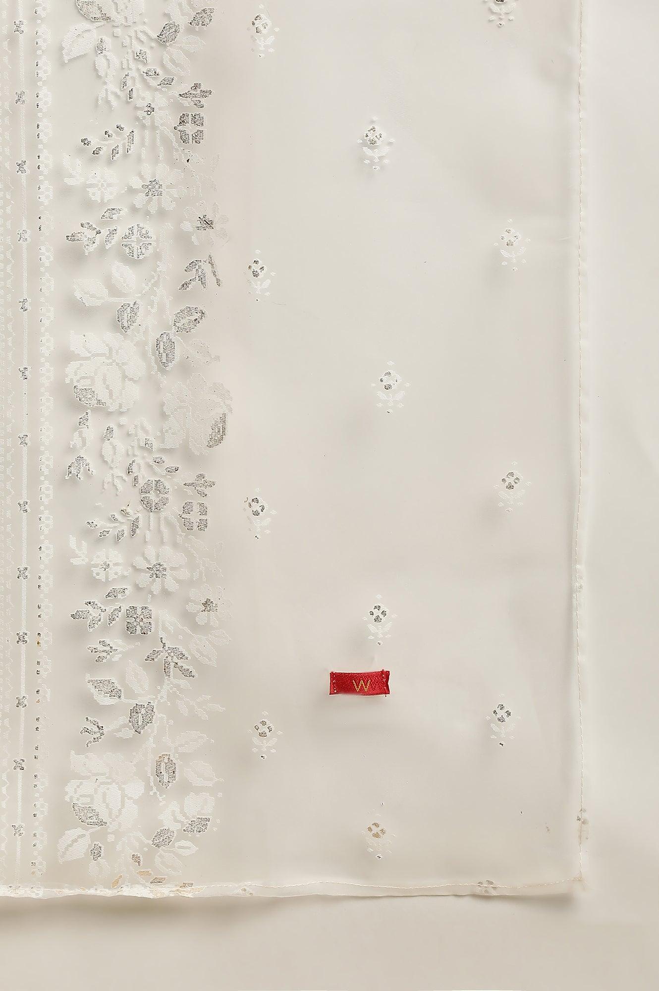 Peach Embroidered Kurta, Pants And Dupatta Set - wforwoman