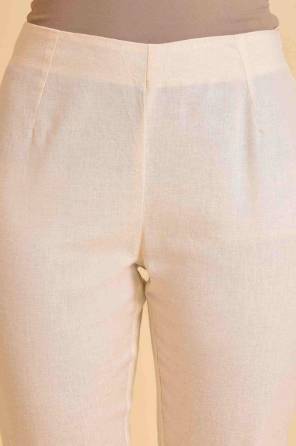 Peach Glitter Printed A-Line kurta &amp; Pants Set - wforwoman