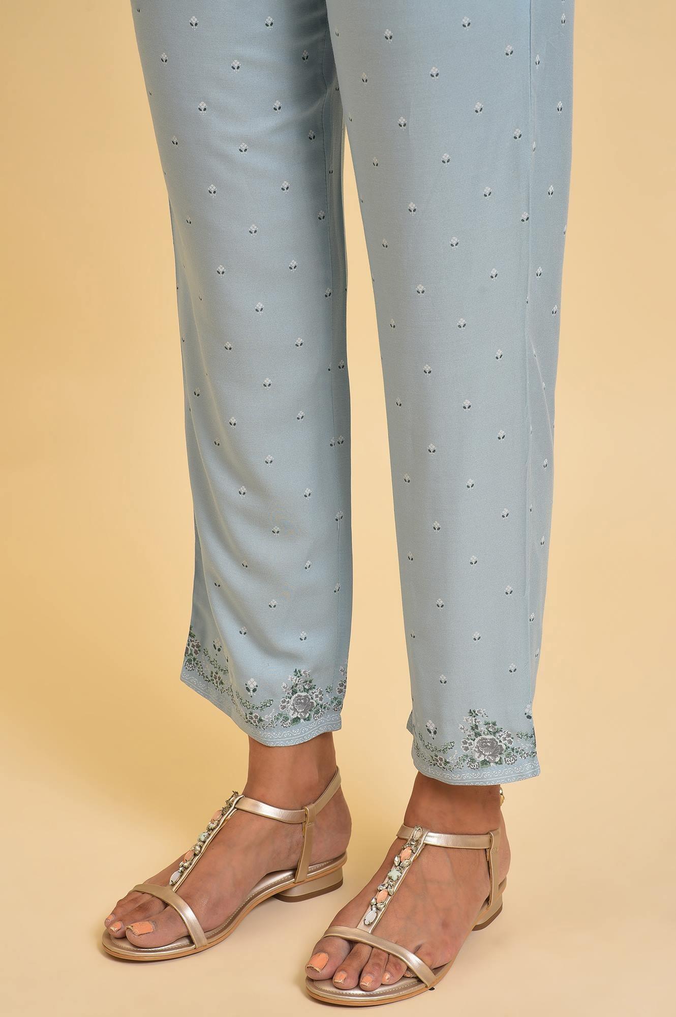 Blue Embellished kurta, Pants &amp; Dupatta Set - wforwoman