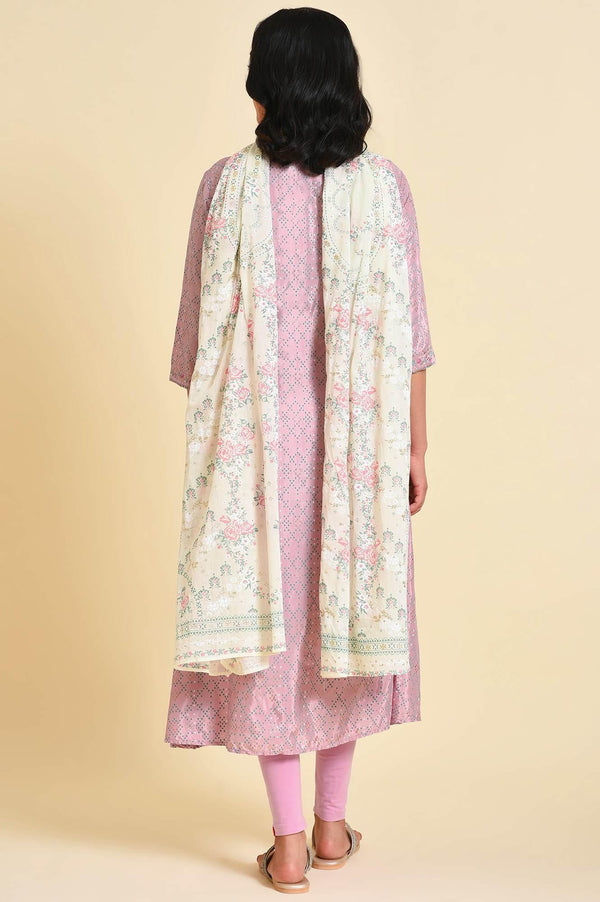 Light Purple A-Line Shantung kurta Set