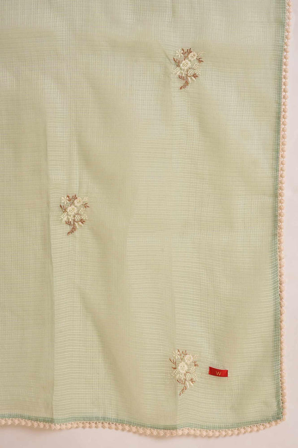 Beige Floral Print kurta, Tights & Dupatta Set
