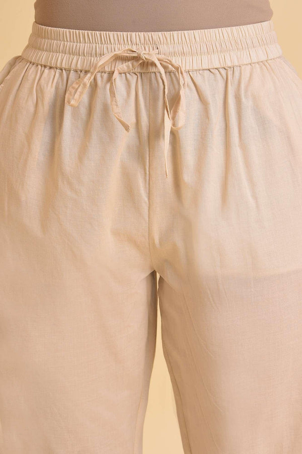 Beige Glitter Printed kurta & Pants Set