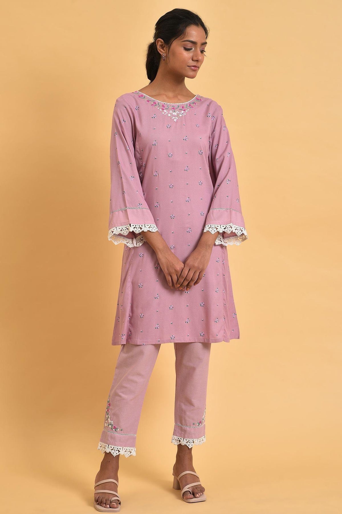 Light Purple Plus Size Short kurta Set - 20