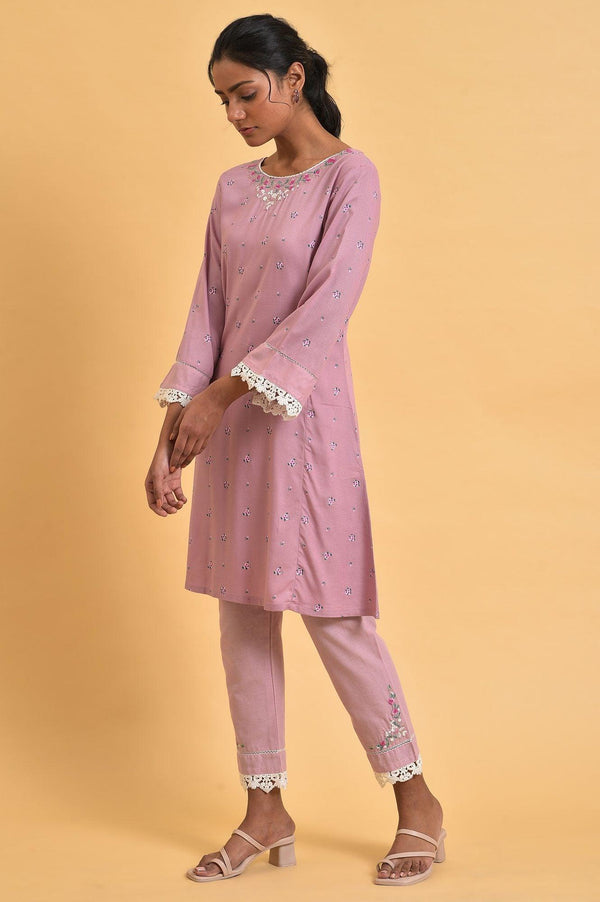 Light Purple Plus Size Short kurta Set