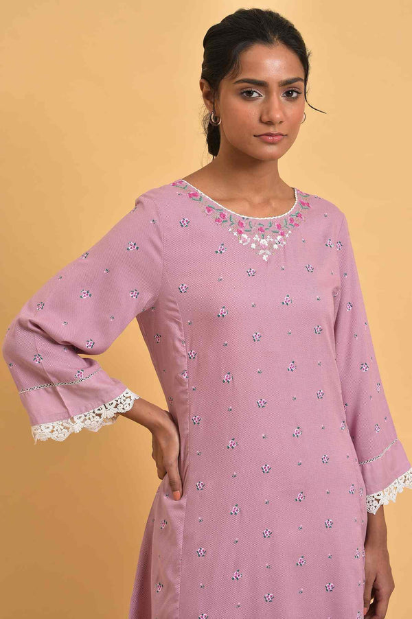 Light Purple Plus Size Short kurta Set