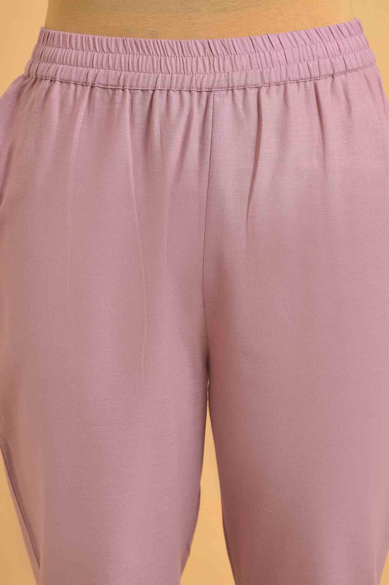 Light Purple Short kurta Set - wforwoman