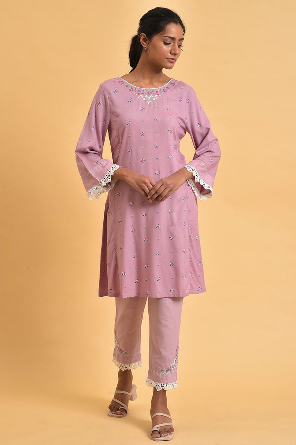 Light Purple Plus Size Short kurta Set