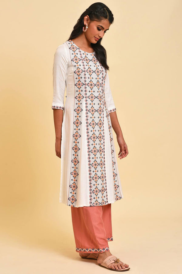 Ecru Printed Summer kurta Set