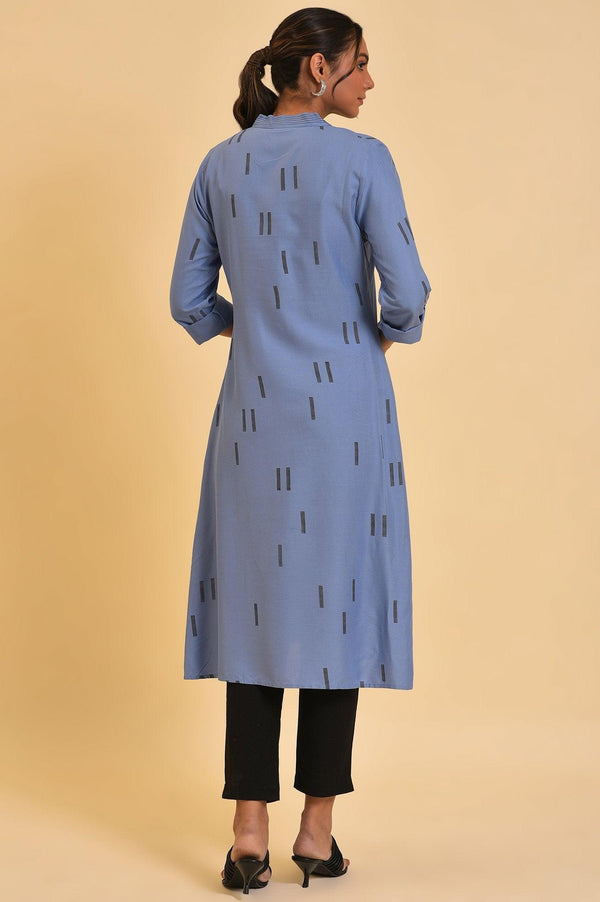 Blue Geometric Print kurta & Pants Set
