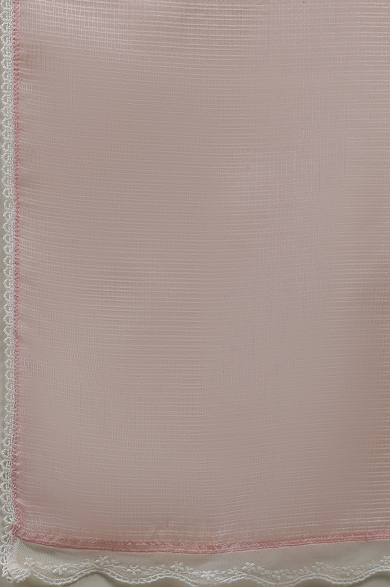 Pink Floral Printed A-Line Kurta, Pants And Kota Dupatta Set