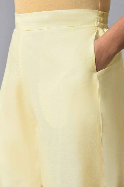 Yellow Panelled Floral Print kurta Set - wforwoman