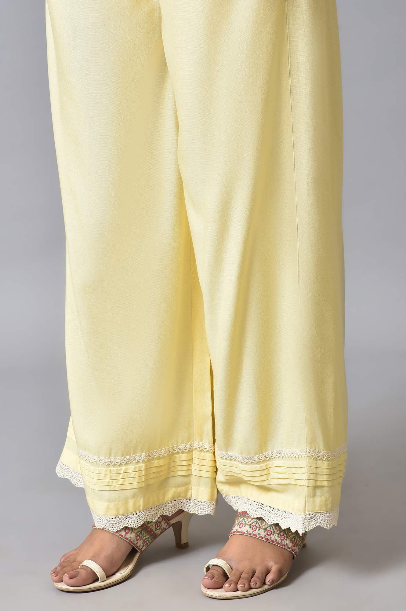 Yellow Panelled Floral Print kurta Set - wforwoman