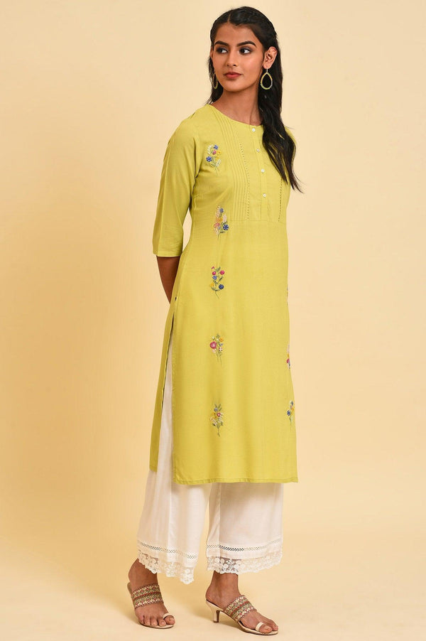 Green Embroidered Summer kurta Set