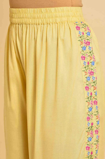 Light Yellow Embroidered Plus Size kurta Set - wforwoman