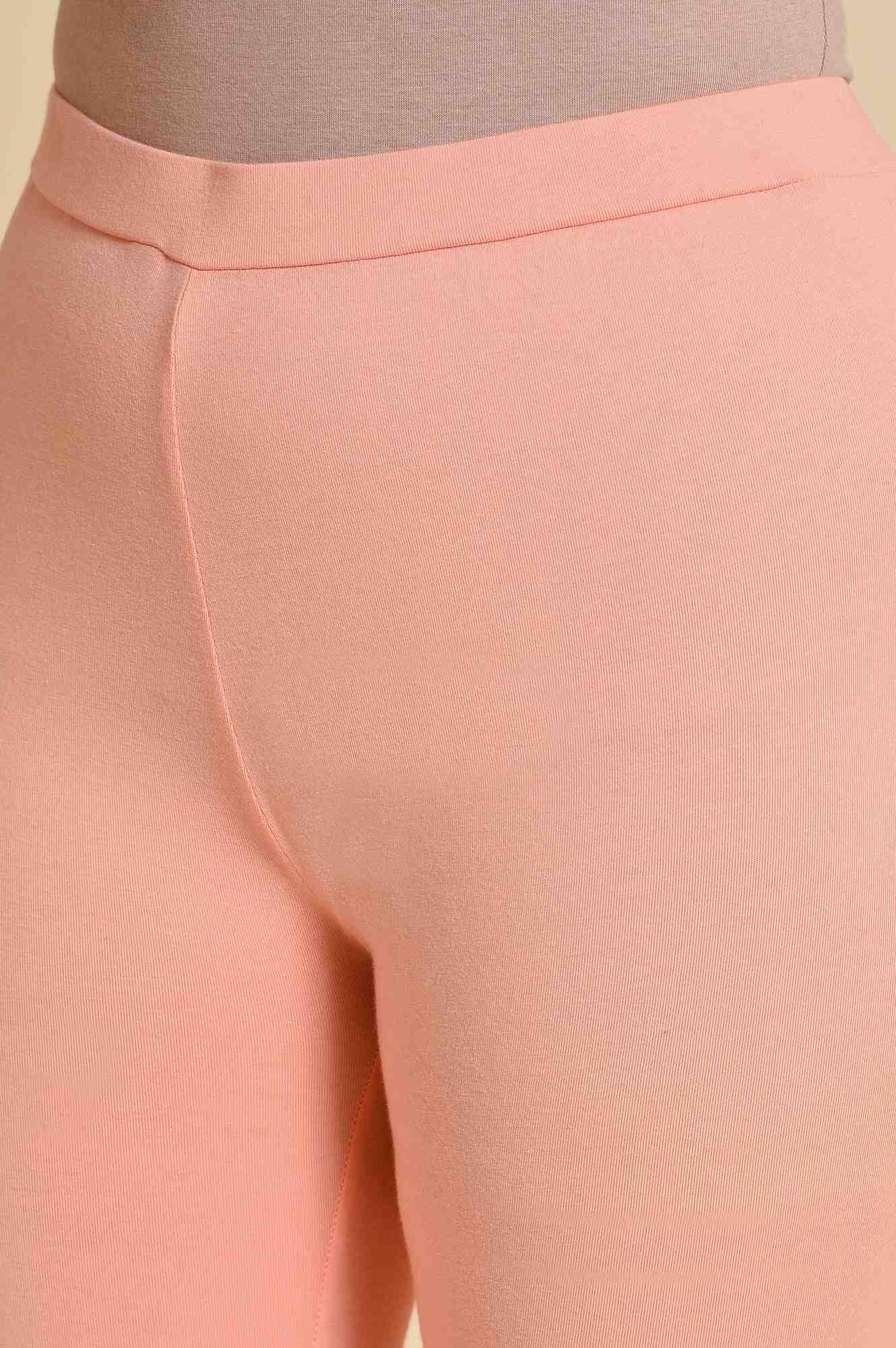 Peach Glitter Printed kurta Set - wforwoman