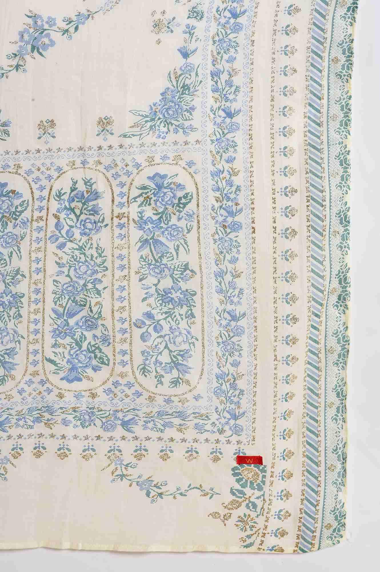 Peach Glitter Printed kurta Set - wforwoman