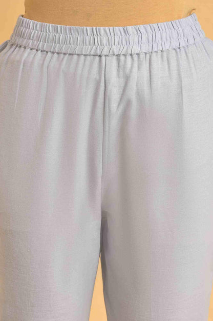 Light Blue Printed Kota kurta Set - wforwoman