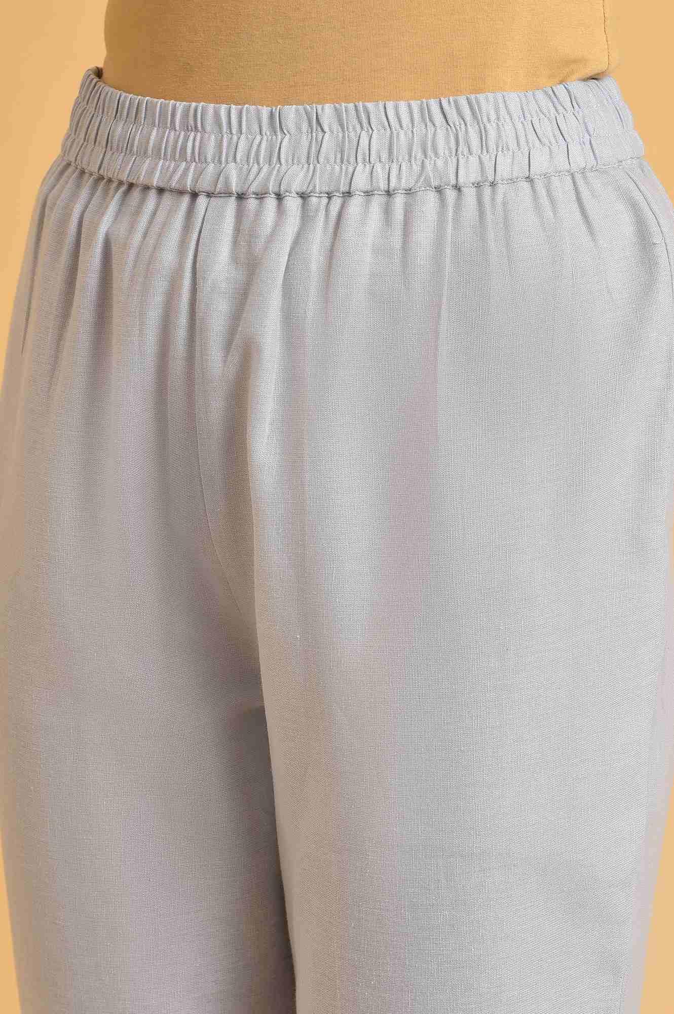 Light Blue Printed Kota kurta Set - wforwoman