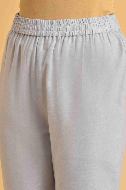 Light Blue Printed Kota kurta Set - wforwoman