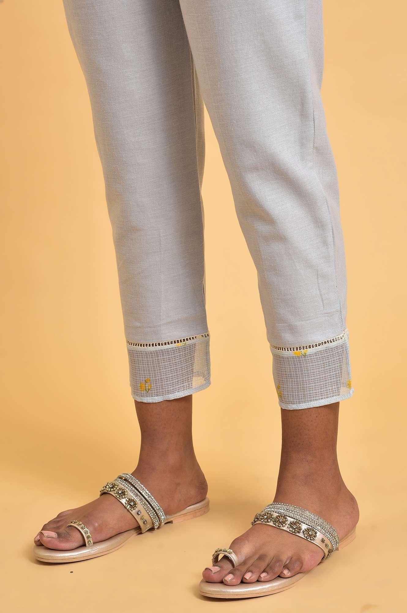 Light Blue Printed Kota kurta Set - wforwoman