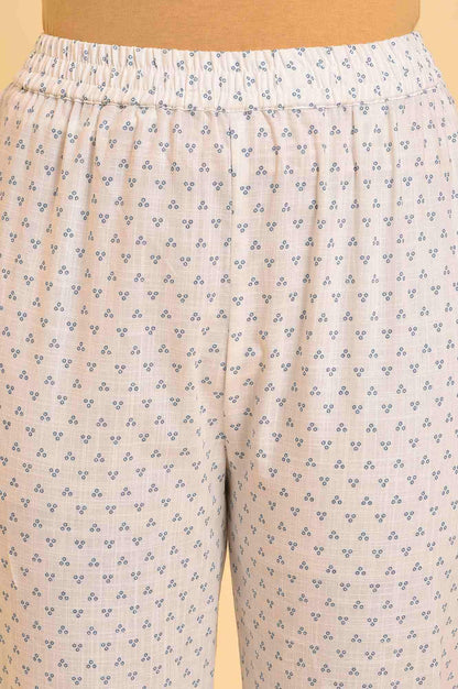 Ecru Floral Printed kurta &amp; Pants Set - wforwoman